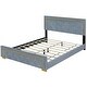 preview thumbnail 6 of 10, Queen Size Upholstered Platform Bed with Tufted Padded Headboard, Metal Wire Frame Accents, Sturdy Metal Legs