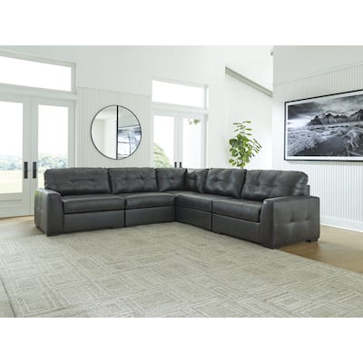 Signature Design by Ashley Brindley Pier Gray 5-Piece Sectional - 128"W x 128"D x 40"H