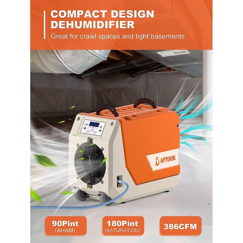 180 PPD Commercial Dehumidifier with Pump Auto Defrost Memory Starting