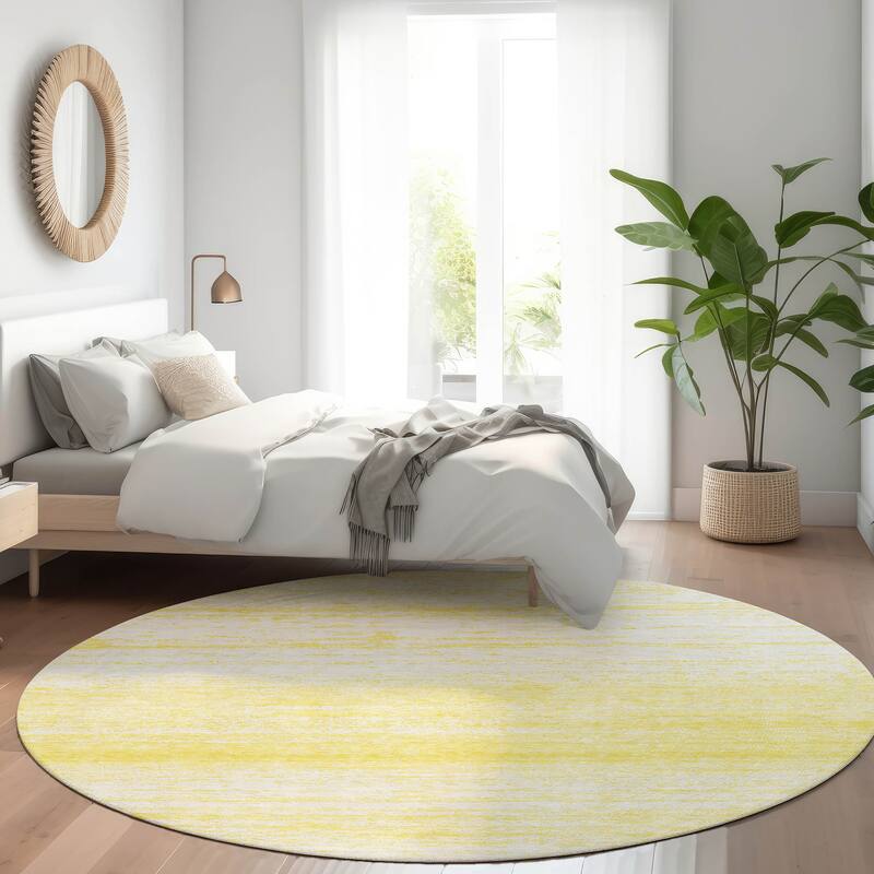 Premium Washable Super Soft Ombre Pixels Mayfield Rug - Yellow - 8' x 8'
