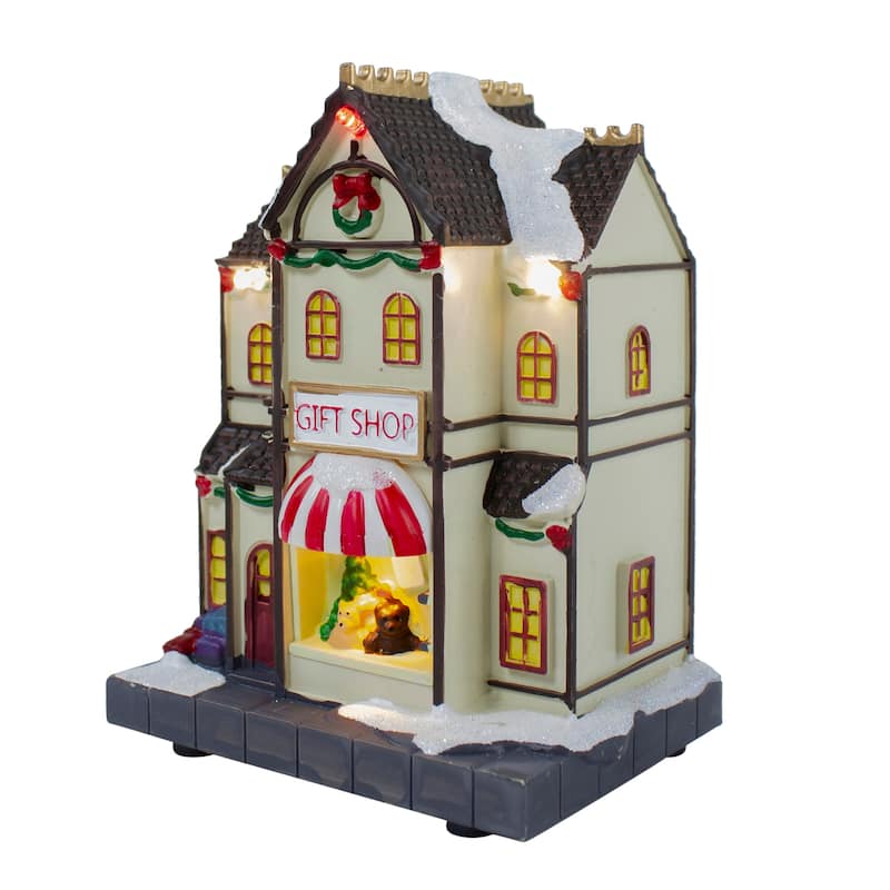 11-Piece LED Lighted Theater and Shops Christmas Village Display Set - 5.5"
