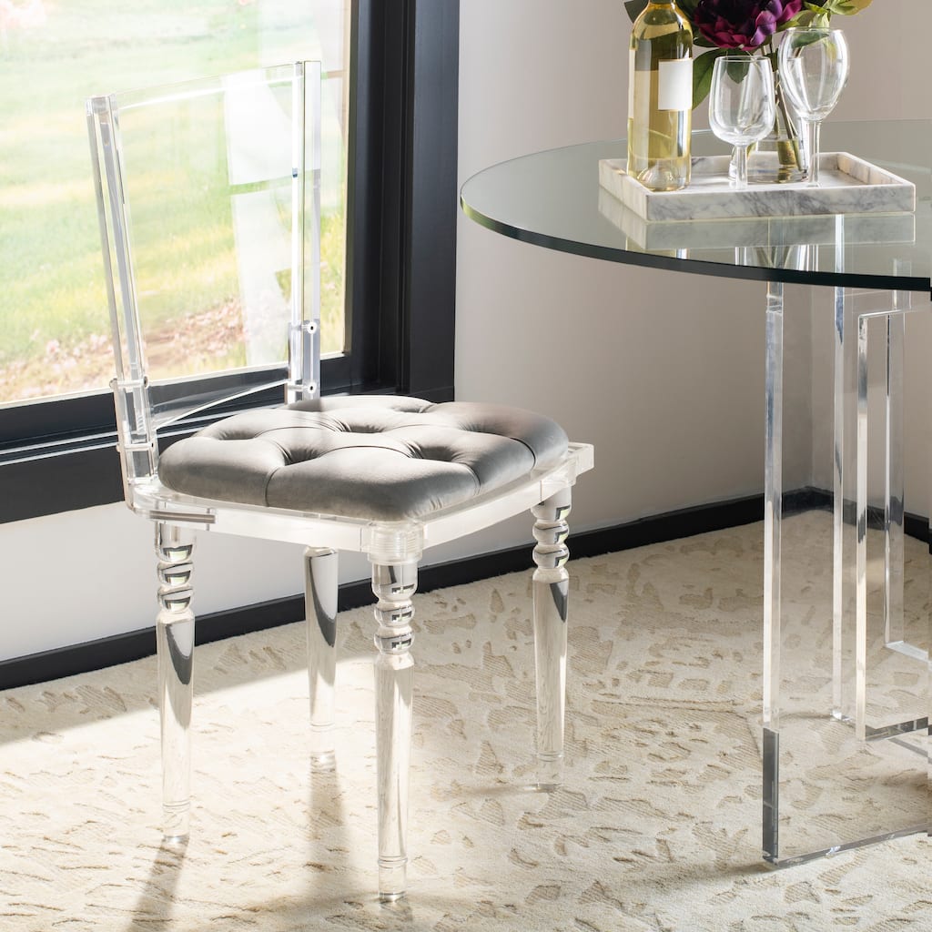 SAFAVIEH Couture Berth Clear/ Black Acrylic Dining Chair - 20" W x 16.5" L x 36" H - 20Wx17Dx36H