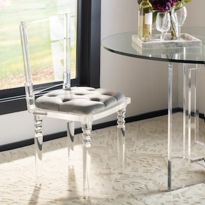 SAFAVIEH Couture Ella Clear/ Black Acrylic Dining Chair - 20" W x 16.5" L x 36" H