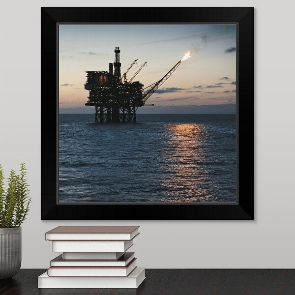 "Off-shore oil rig" Black Framed Print