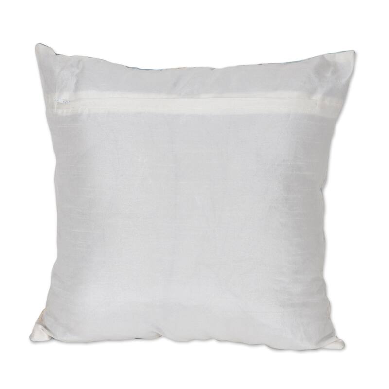 Novica Handmade Sky Daisies Embroidered Cushion Covers (Pair)