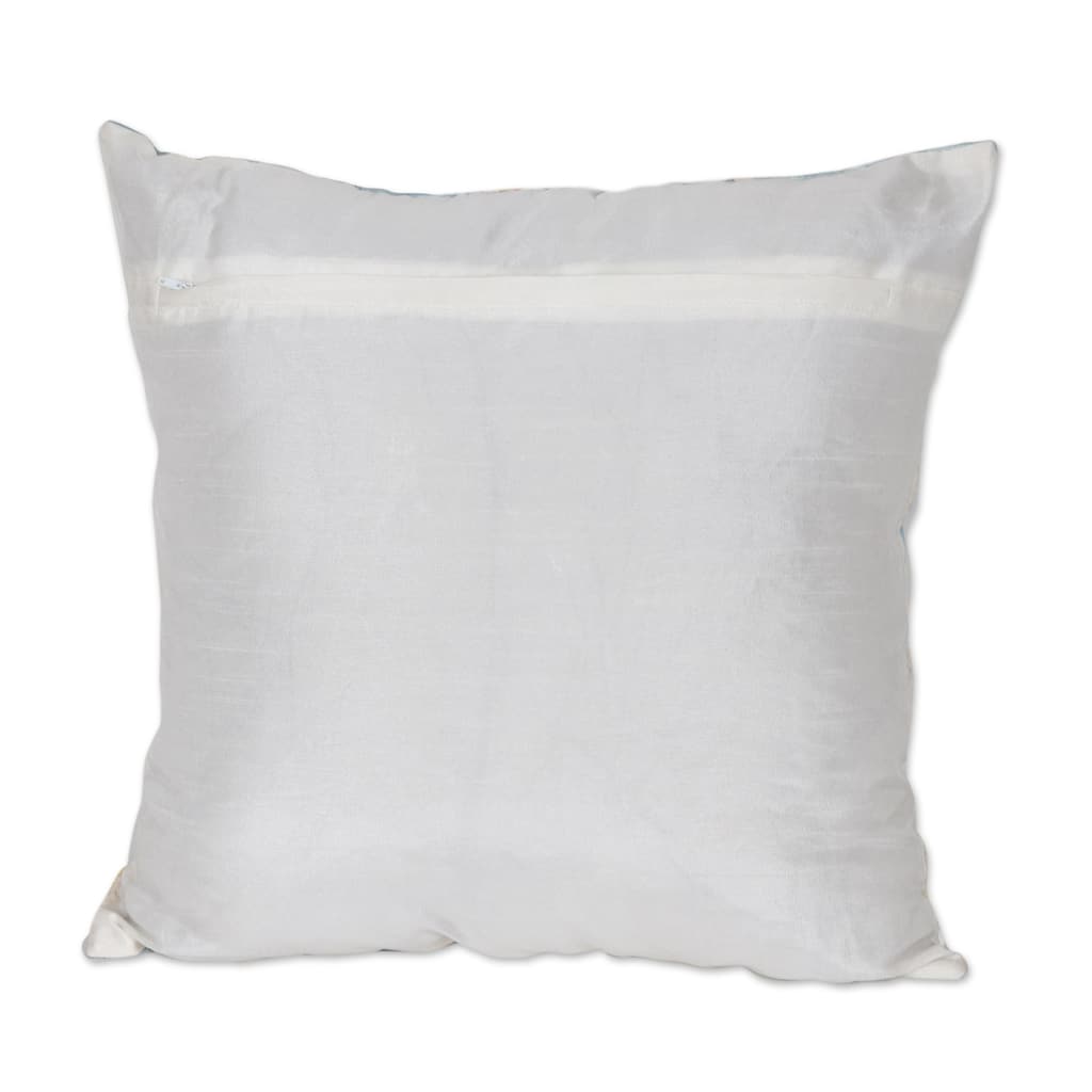 Novica Handmade Sky Daisies Embroidered Cushion Covers (Pair)