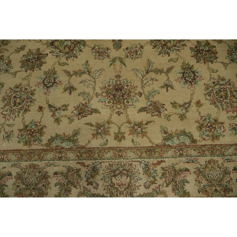 Hand Knotted Oriental 100% Wool Carpet Traditional All-Over Beige & Ivories Agra Area Rug - 8' 10'' X 6' 0''