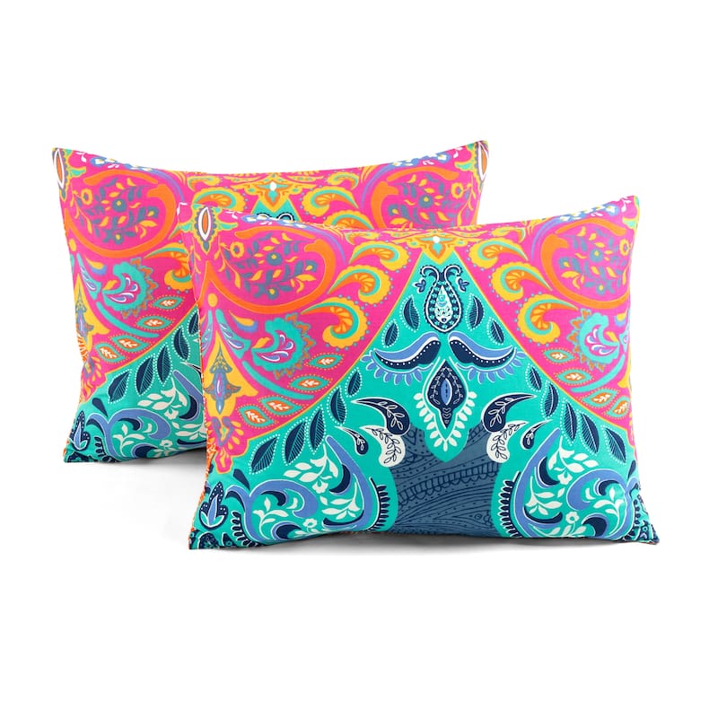 Lush Decor Boho Chic Reversible Cotton Duvet Cover 3Pc Set