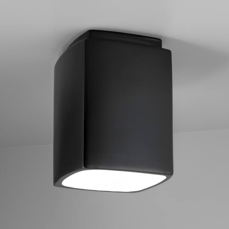 Justice Design Group Radiance 1-light Carbon Matte Black Outdoor Rectangle Flush-Mount