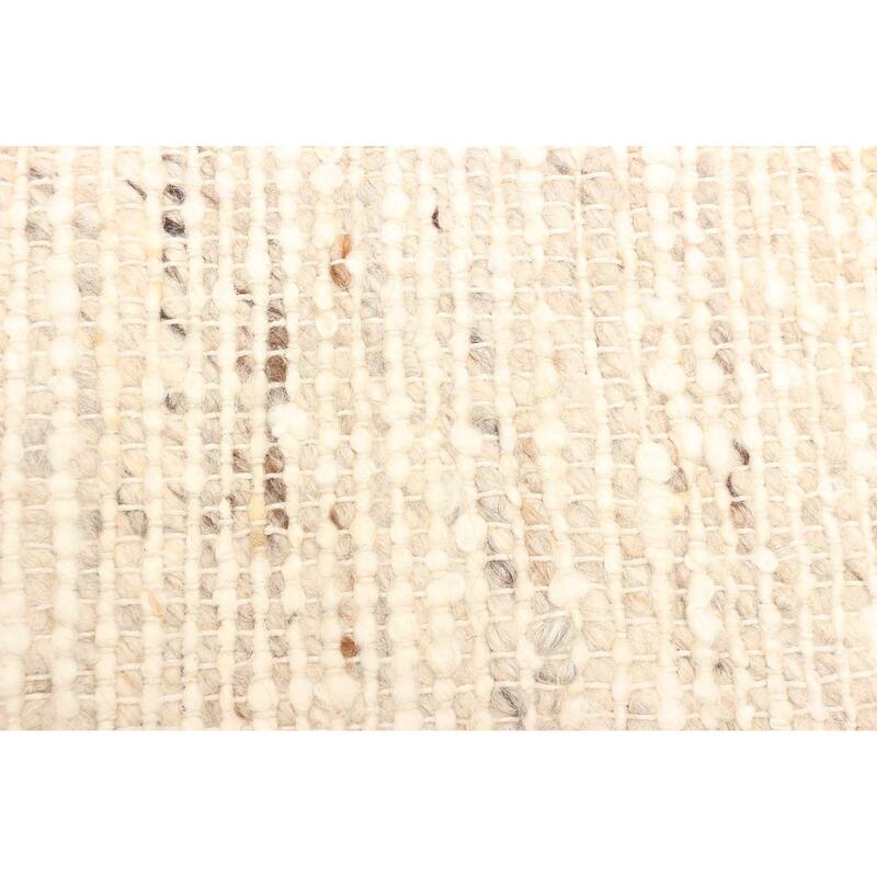 ECARPETGALLERY Braid weave Sienna Beige Wool Rug - 5'1 x 8'2