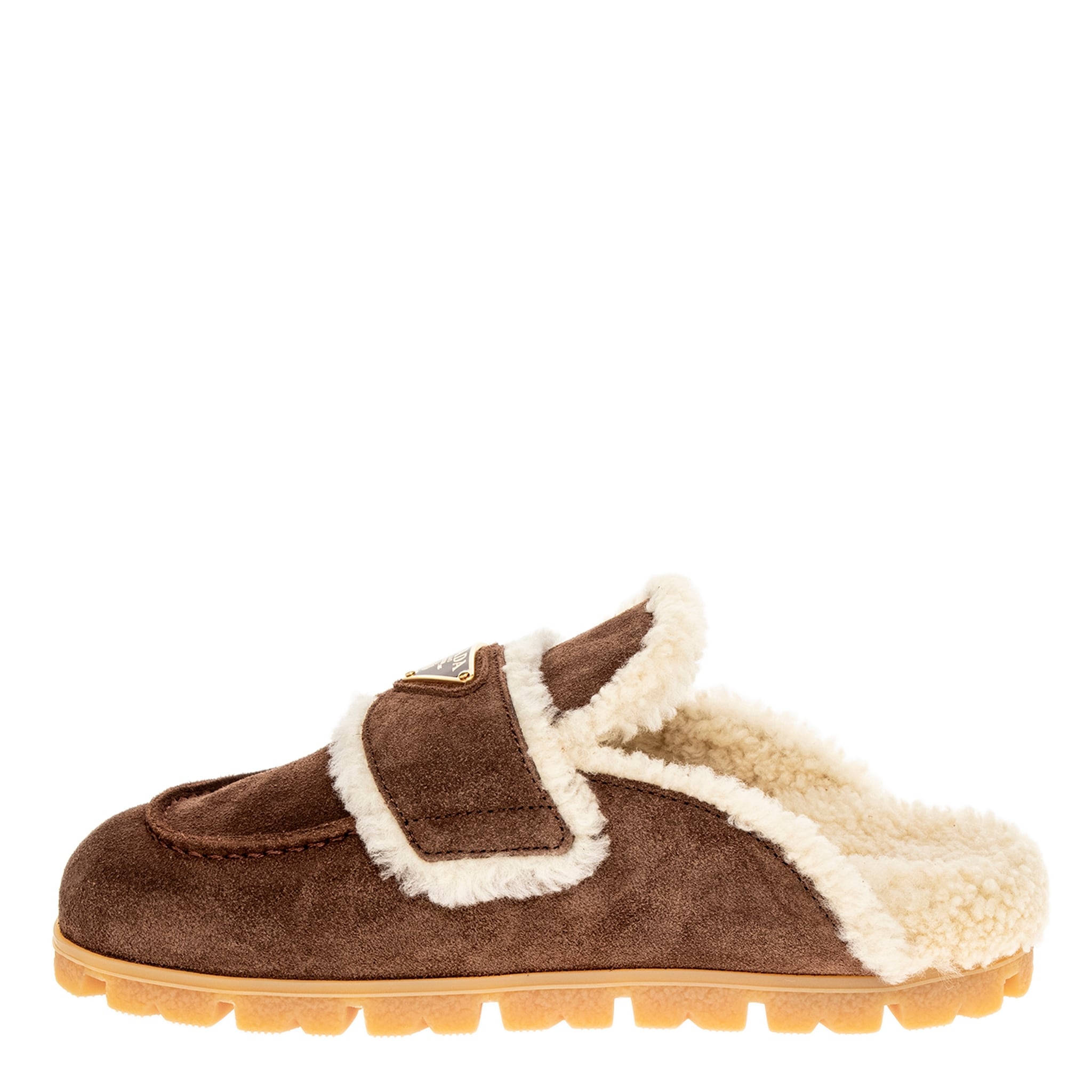 Prada Suede and Shearling Slippers - Overstock - 43280994