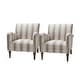 preview thumbnail 22 of 48, HULALA HOME Seip Modern Striped Arm Chair with Spindle Wood Legs Set of 2