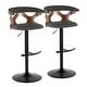 preview thumbnail 3 of 141, Carson Carrington Viby Adjustable Bar Stool with Rounded T Footrest (Set of 2) Charcoal Fabric/Walnut Wood/Black Metal