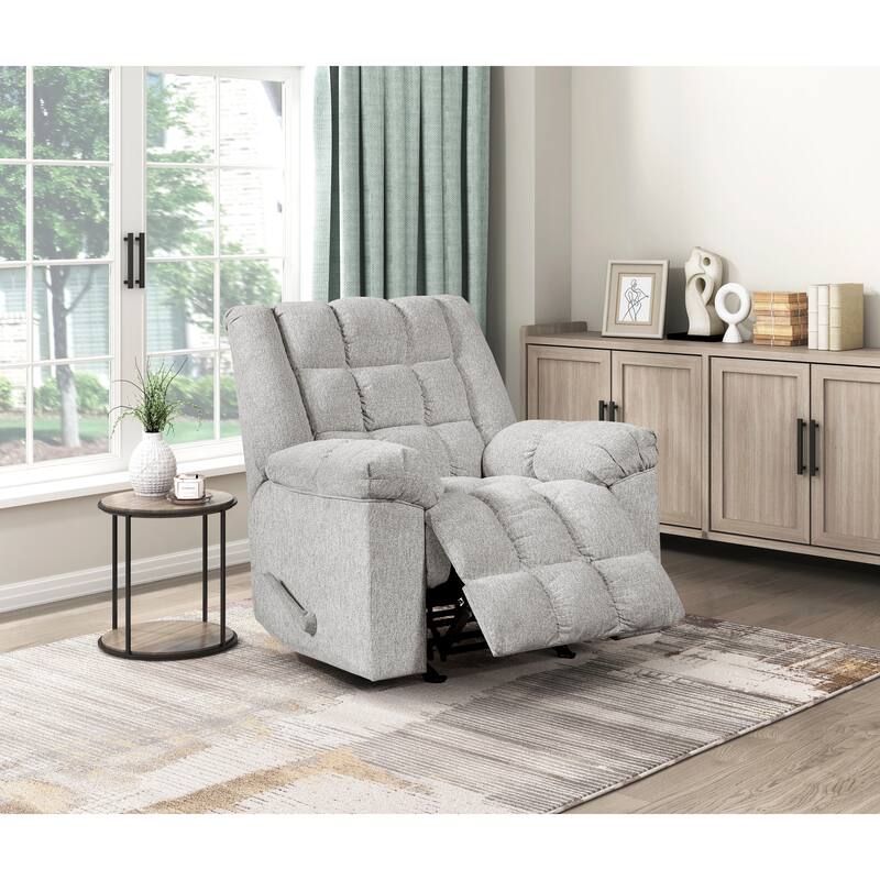 Gentle Rocking Motion Reclining Chair 1pc Chenille Upholstery Ultra Comfort Living Room Furniture