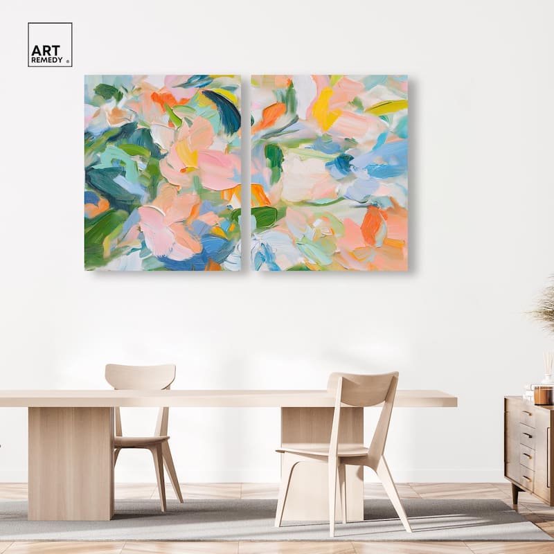 Chromatic Layers Canvas Set of 2 by Art Remedy, Gallery Wrapped