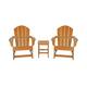Laguna 3-Piece Adirondack Rocking Chairs and Side Table Set - Orange