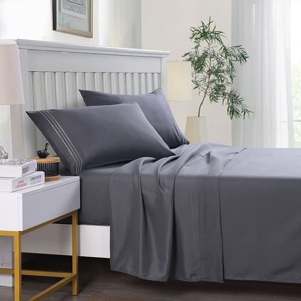 Egyptian Comfort 2200 Count 4 Piece Bed Sheet Set Deep Pocket Bed Sheets