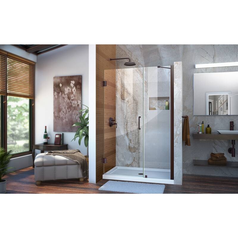 DreamLine Unidoor 45-46 in. W x 72 in. H Hinged Shower Door with Support Arm - 45" - 46" W