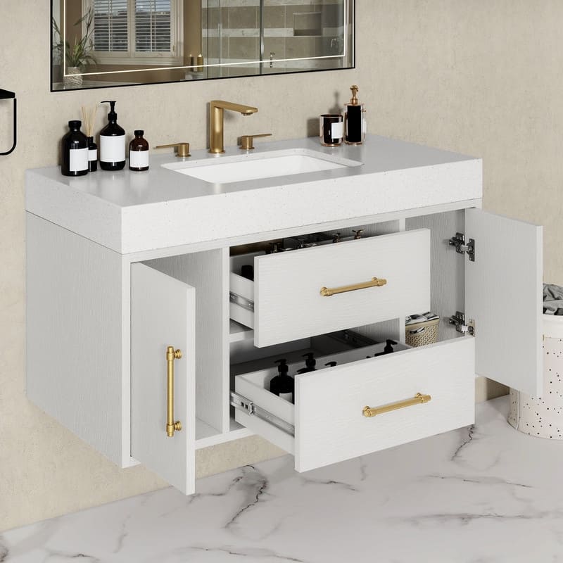 Moasis 40" Floating Bathroom Vanity with 2 Drawer and 2 Cabinet