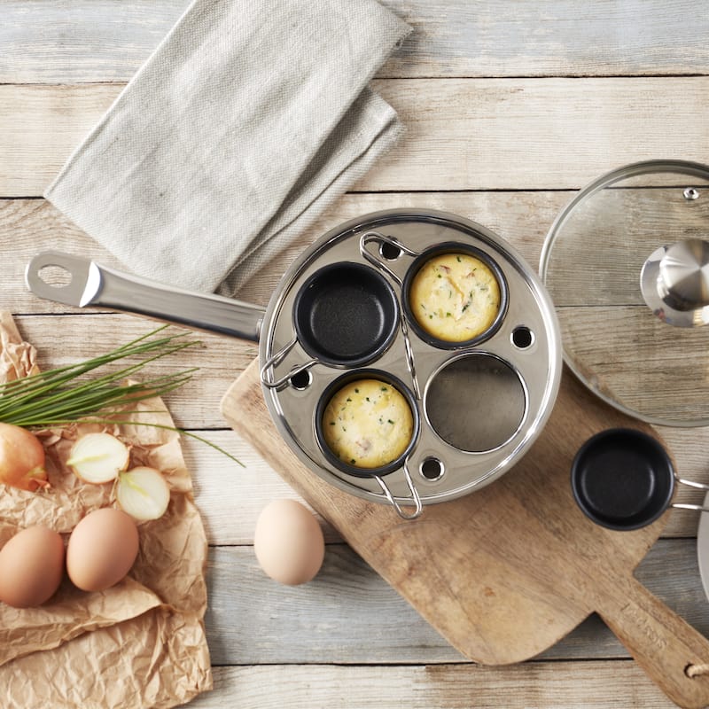 Demeyere Resto 4-cup Stainless Steel Egg Poacher Set - 1.5-qt