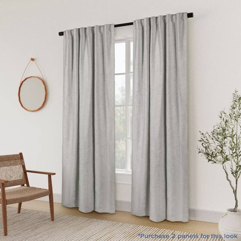 Chenille Solid Room Darkening Back Tab Single Curtain Panel
