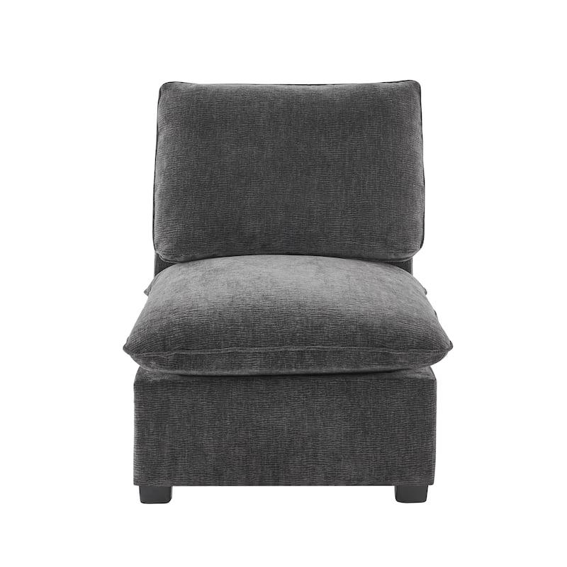 Chenille Modular Sofa Section - Deep Seat Single Module