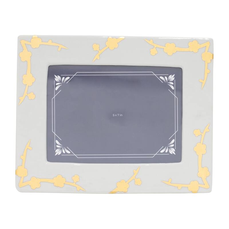 Ceramic Cherry Blossom Picture Frame - Gold
