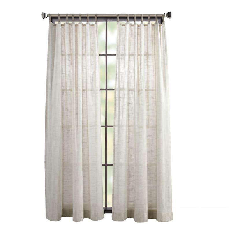 DKNY Classic Linen Jute Widow Curtain Panel Pair