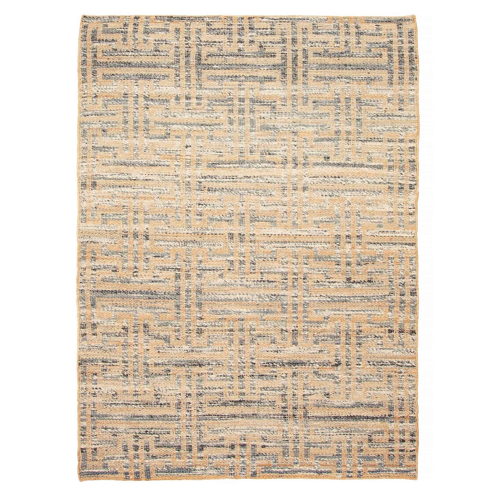 ECARPETGALLERY Flat-Weave Palas Denizli Brown Jute Kilim - 5'4 x 7'4