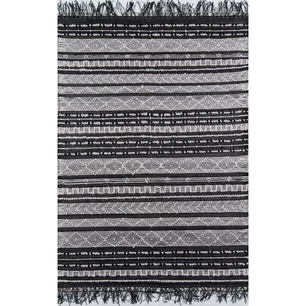 Momeni Otto Handwoven Geometric Black Indoor/Outdoor Rug