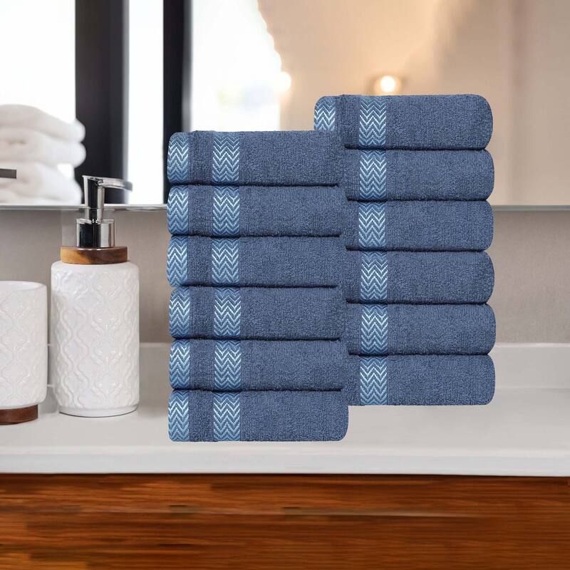 Superior Hays Cotton Medium Weight Face Towel Washcloth Set of 12