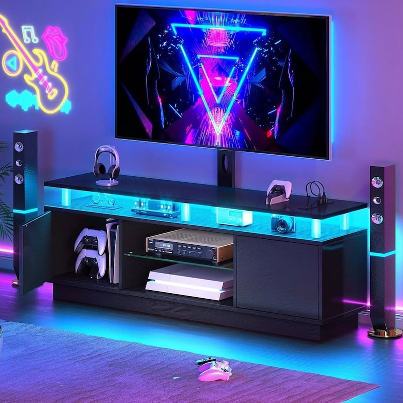 LED TV Stand for 32'' to 75'' TVs TV Console Cabinet with Mount - 73 inches