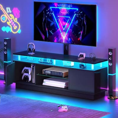 LED TV Stand for 32'' to 75'' TVs TV Console Cabinet with Mount - 73 inches