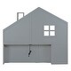 preview thumbnail 7 of 9, Twin Size House Bed with Window and Bedside Drawers, Platform Bed with Shelves and a set of Sockets and USB Port, Grey