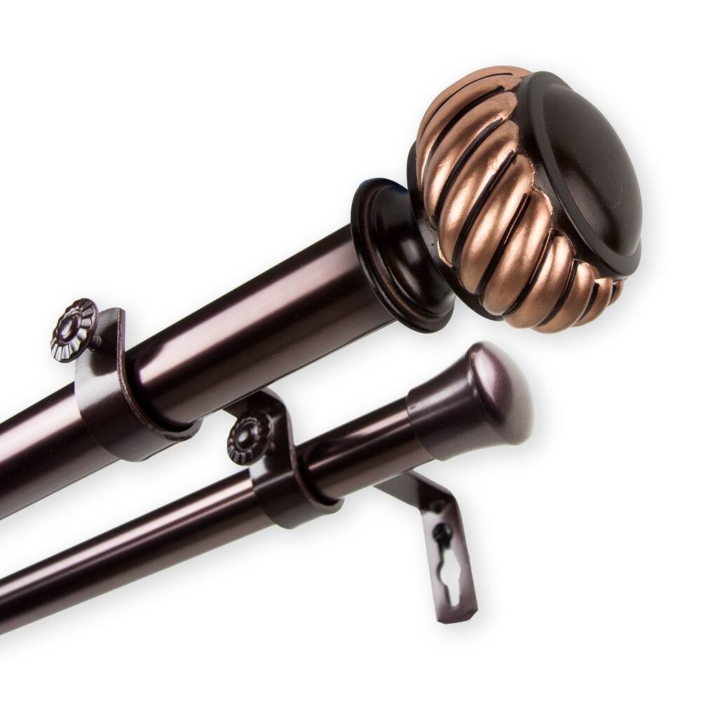 InStyleDesign Barta 1 inch Diameter Adjustable Double Curtain Rod