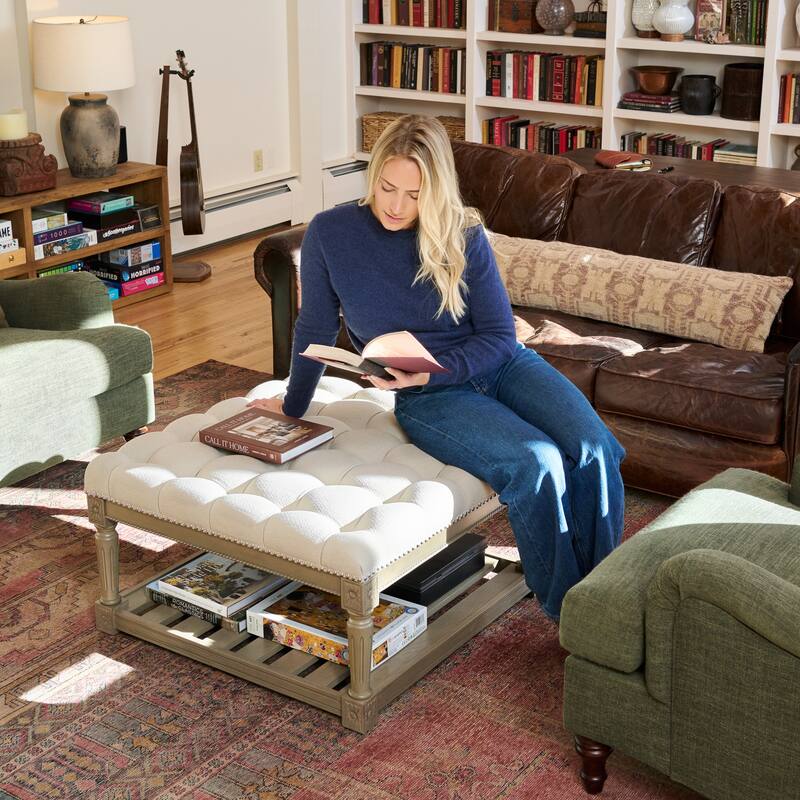 Maven Lane Mesa Square Upholstered Coffee Table