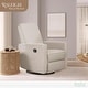 preview thumbnail 2 of 18, Evolur Raleigh Glider in Light Sand, Upholstered Plush Seating 360° Swivel Glider Rocking Chair