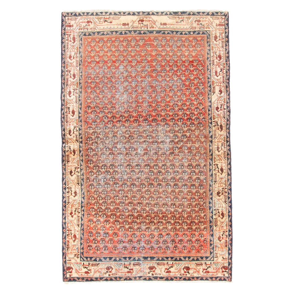 ECARPETGALLERY Hand-knotted Andelz Red Wool Rug - 3'10 x 6'2
