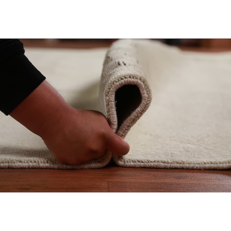 Hand Knotted Oriental 100% Wool Carpet Modern Solid Green Gabbeh Area Rug - 13' 0'' X 10' 0''