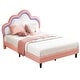 preview thumbnail 32 of 33, Moasis PU Adjustable Cloud Headboard Bed Frame Platform with LED