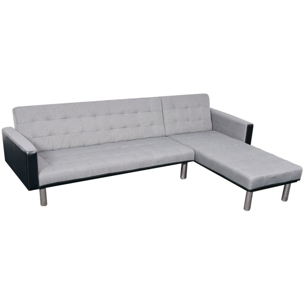 Shop Vidaxl L Shaped Sofa Bed Fabric Black And Gray Overstock