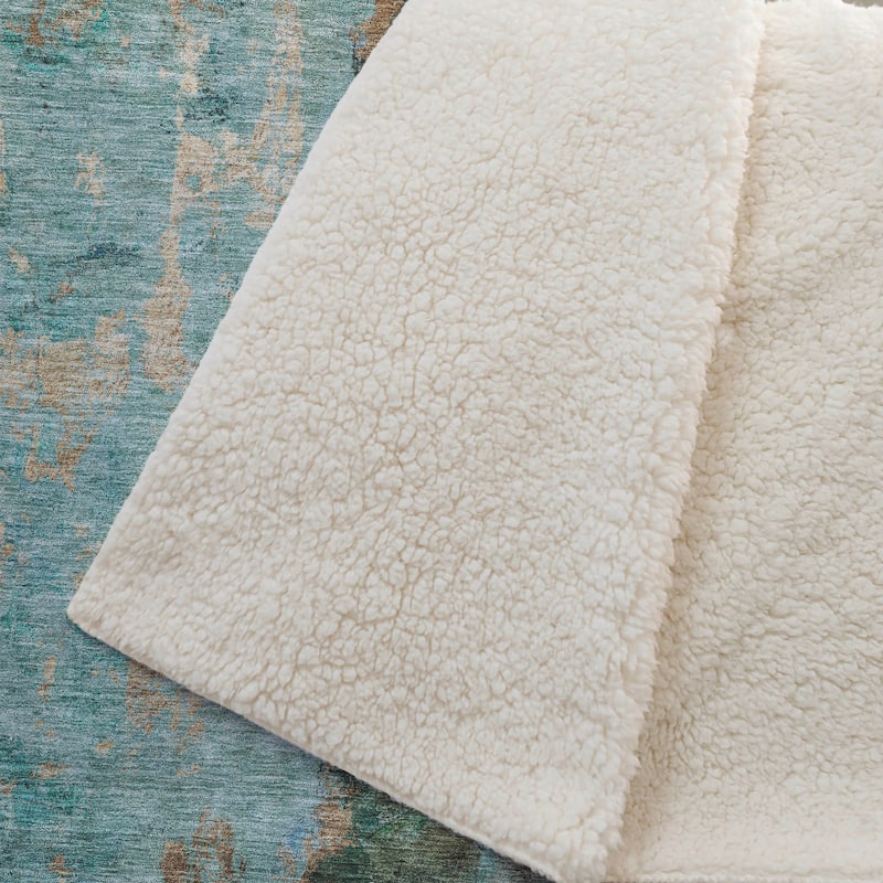 Premium Machine Washable Modern Contemporary Sherpa Throw Blanket