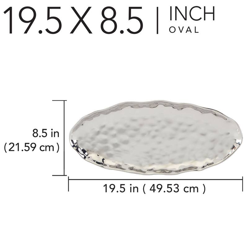 Certified International Silver Coast Oval Fish Platter - 19.5" x 8.5" x 1.5"
