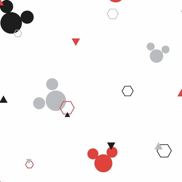 slide 2 of 6, Disney Minnie Mouse Dots Red & Black Wallpaper
