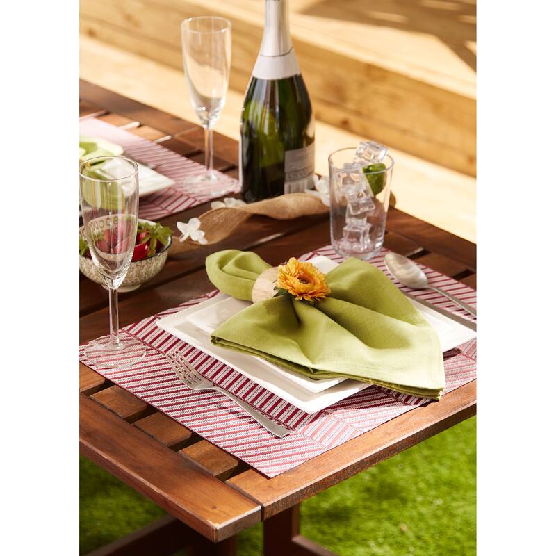 DII Antique Green Textured Twill Weave Placemat 6 Piece