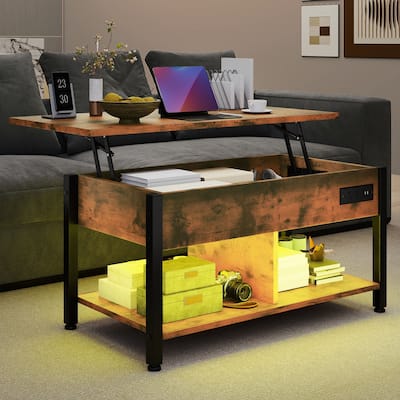 Lift Top Coffee Table with RGB Light