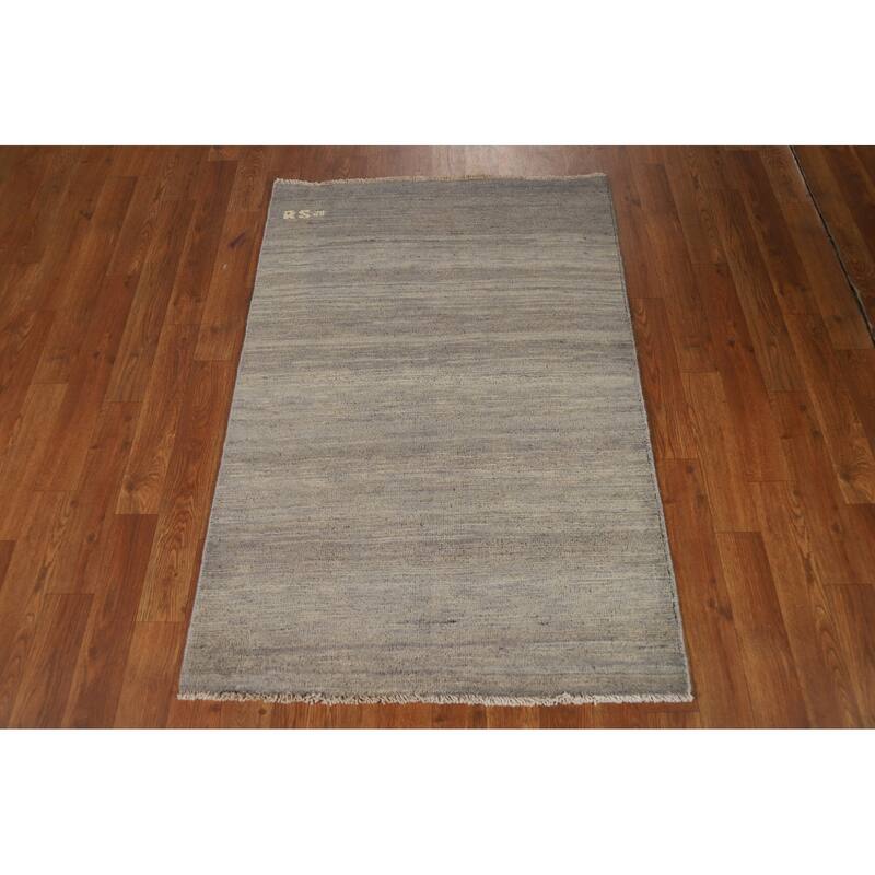 Striped Gabbeh Modern Foyer Rug Handmade Wool Carpet - 2'8"x 3'11"