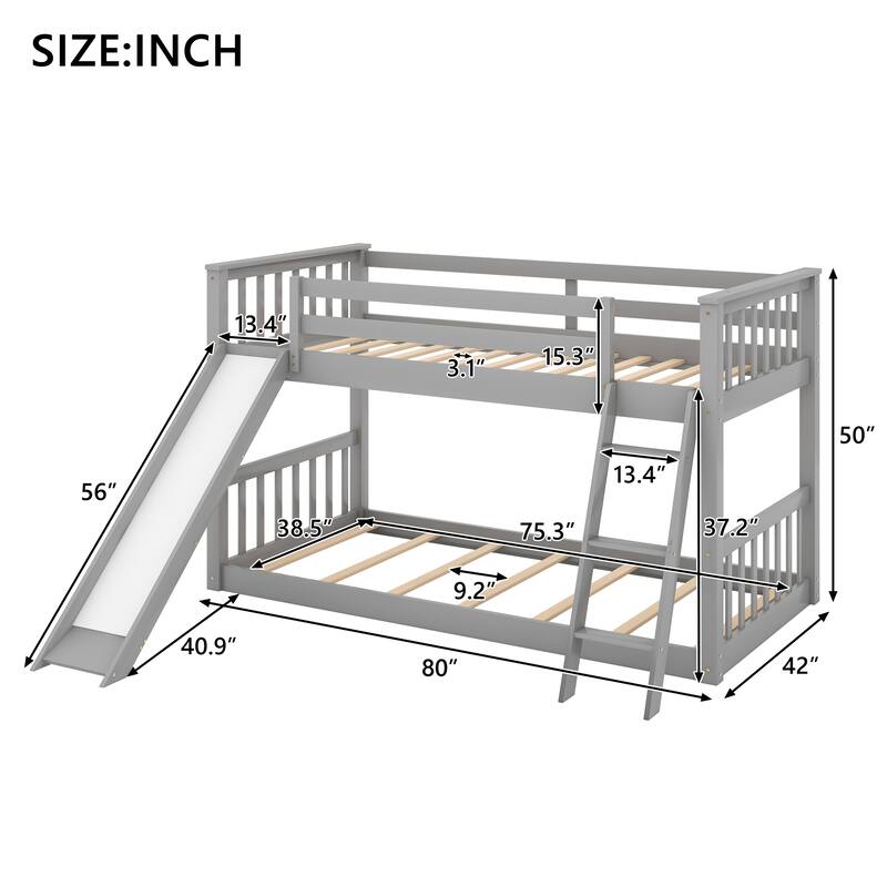 Compact Twin Solid Wood Bunk Bed