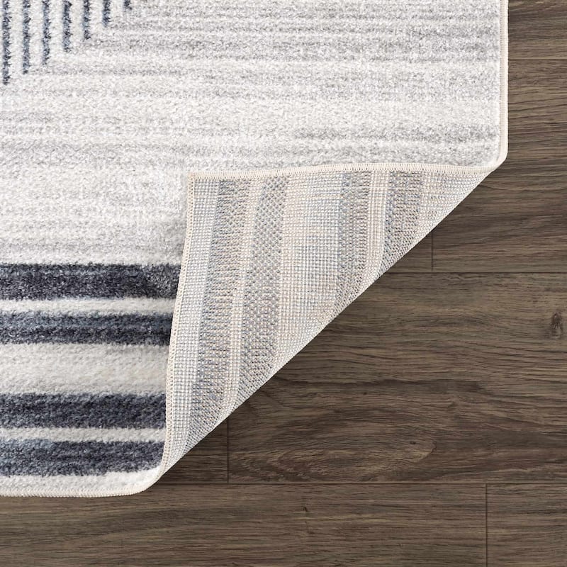 Hauteloom Thad Living Room, Bedroom Machine Washable Area Rug - Farmhouse - Medium Gray, Black, Gray - 2' x 3'