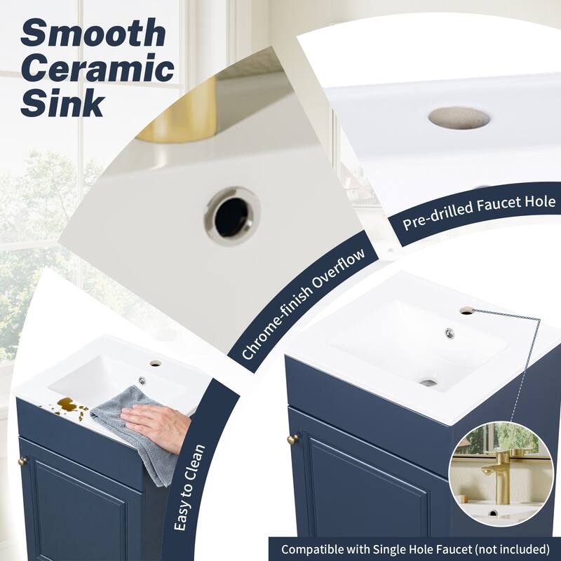 Christopher Knight Home - Ethan 20" Bathroom Wooden Vanity with Sink and Storage Cabinet